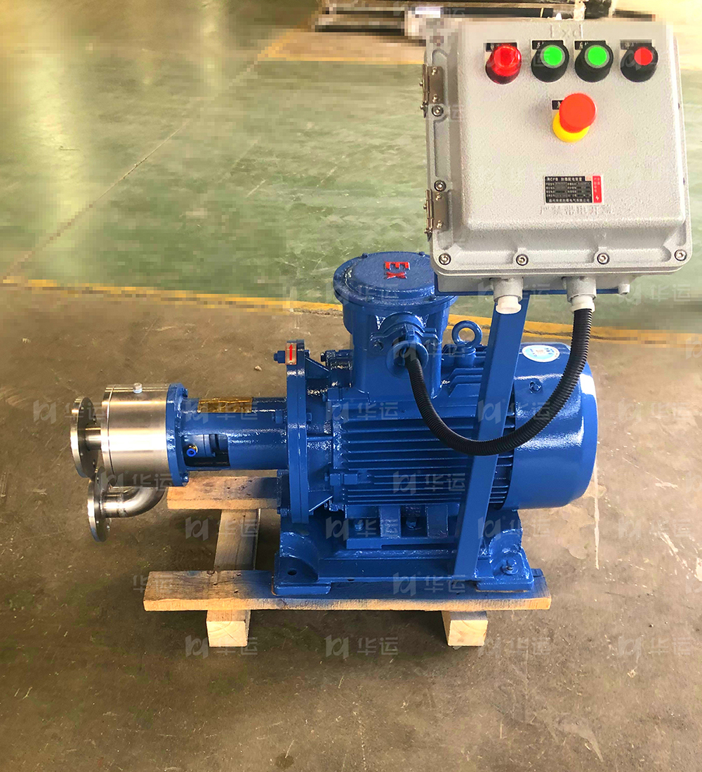 Small emulsion pump with PLC control system